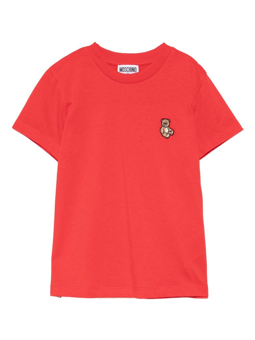 T-shirt rosso per bambino HRM058LAA10 50109 Moschino Kids 