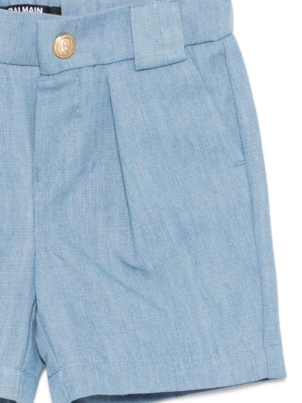 Bermuda azzurra per neonato BY6689P0588 653 Balmain Kids 