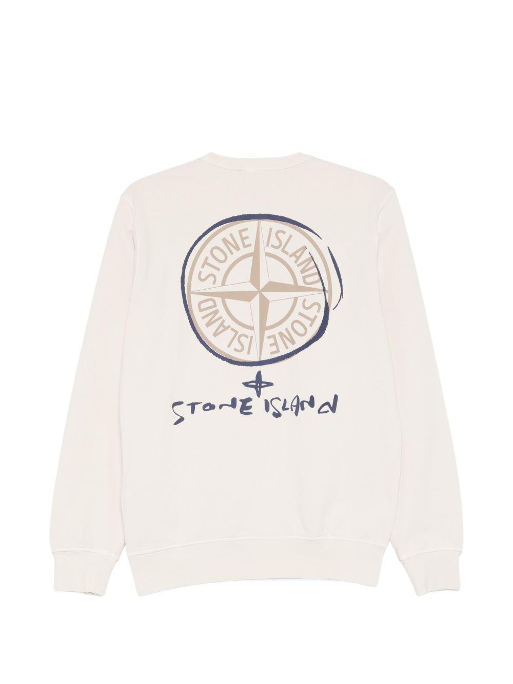 Felpa bianco sporco per bambino 66100018S0370 V0097 Stone Island Kids 