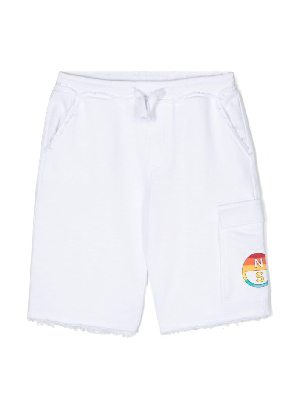 Bermuda bianca per bambino con logo