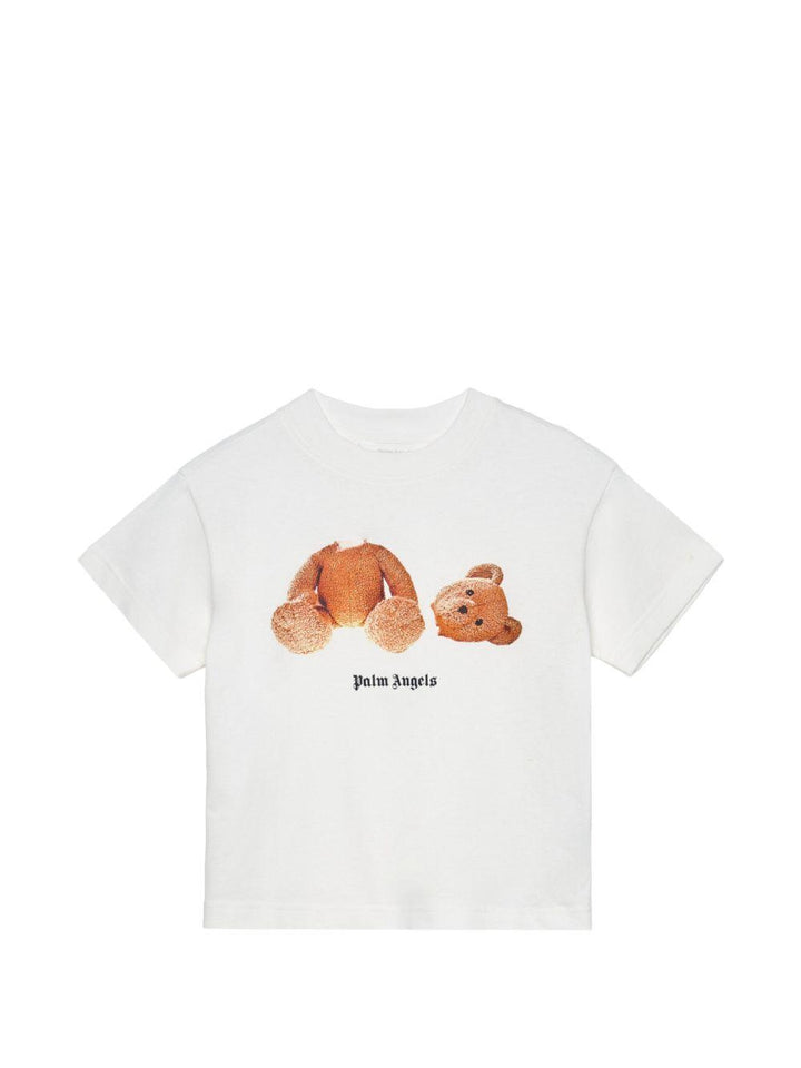 T-shirt bianco per bambino PBAA003S26JER001 002 Palm Angels Kids 