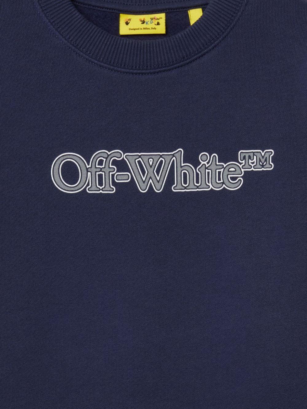 Felpa per bambino in cotone blu navy OBBA001F24FLE005 4680 Off White Kids 