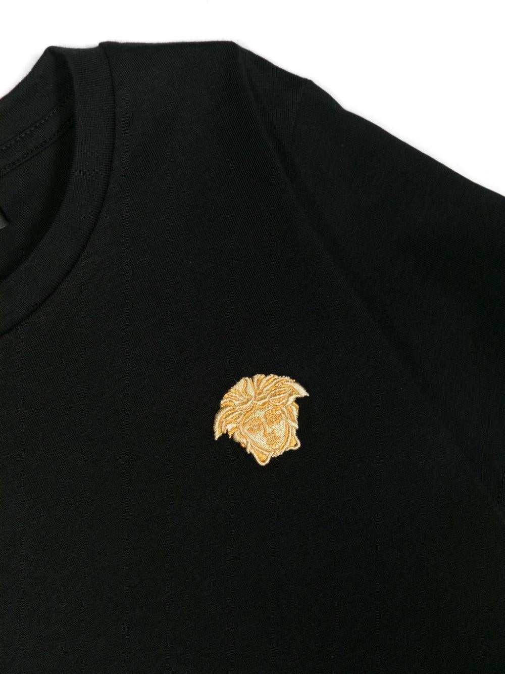 T-shirt unisex nera con logo 'Medusa' 10001291A10178 2B130 Versace Kids 