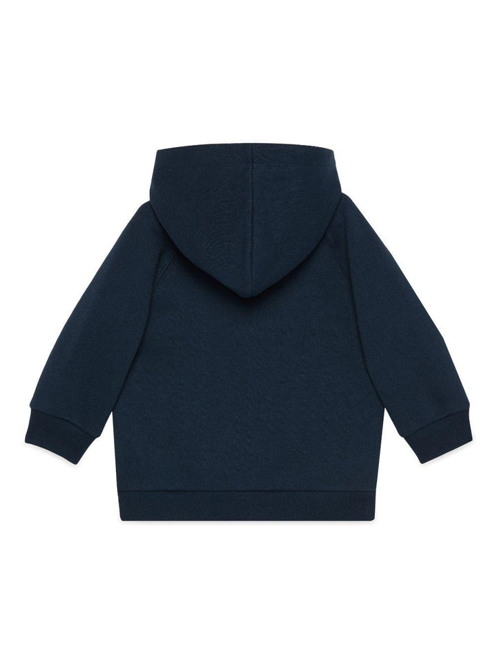 Blue sweatshirt for newborns with logo