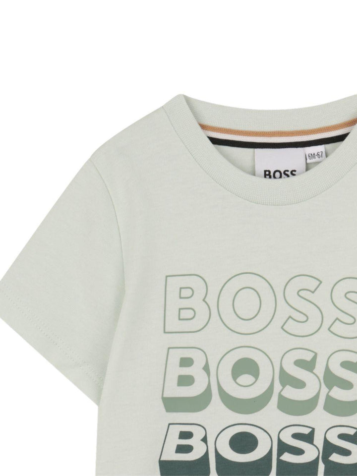 T-shirt verde per neonato J52889 73K Boss Kids 