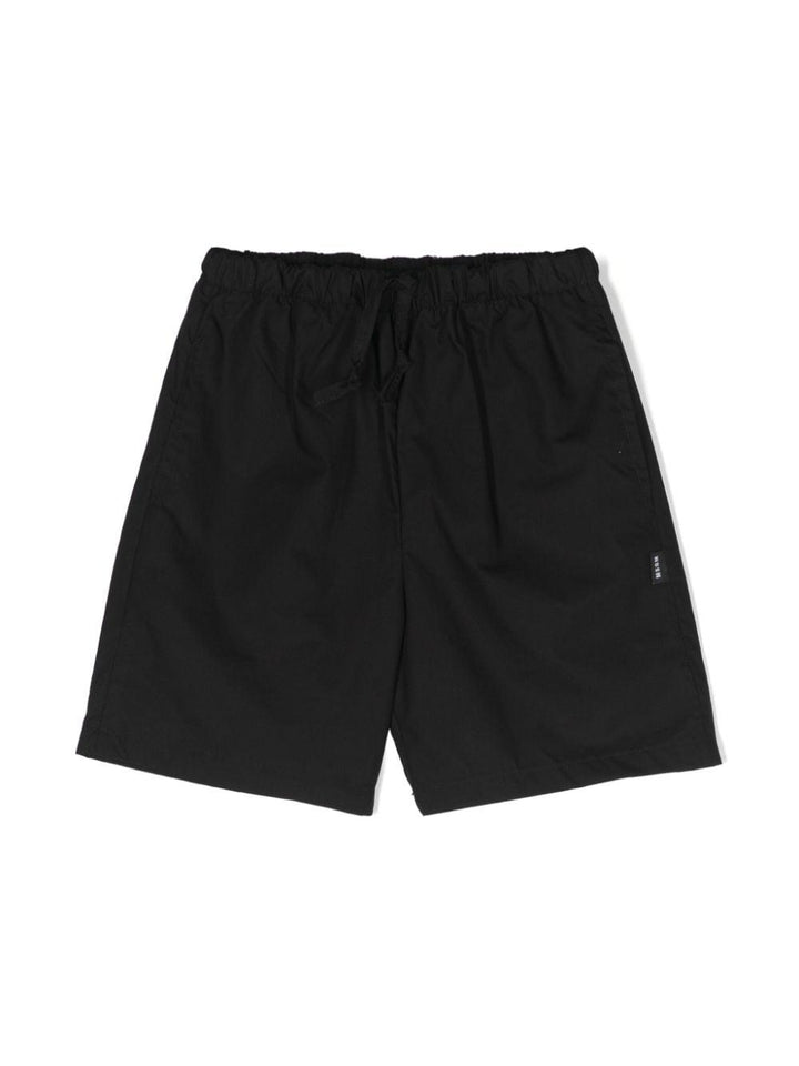 Bermuda nera per bambino con logo