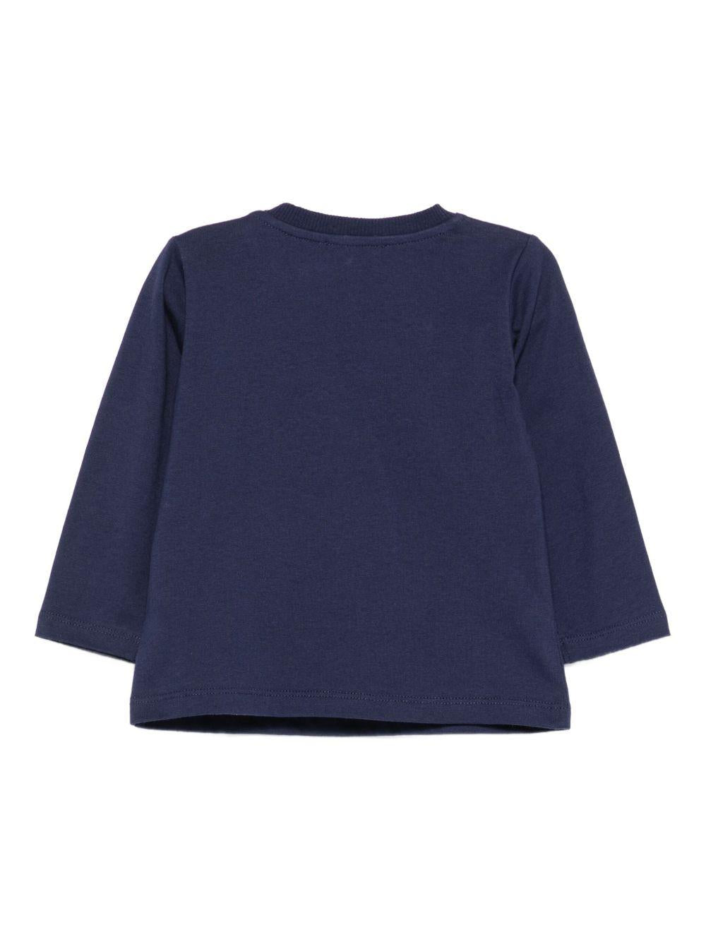 T-shirt blu navy per neonato MWO00RLAA10 40016 Moschino Kids 