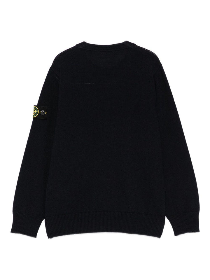 Maglione blu navy per bambino 65100009S0C04 V0020 Stone Island Kids 
