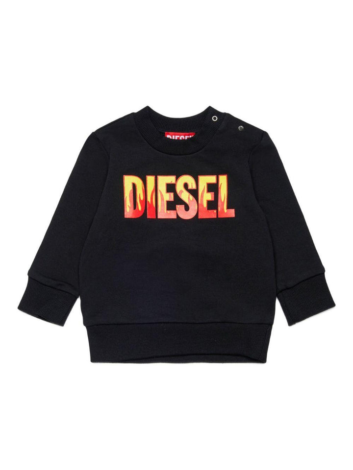 Felpa nera per neonato K00748KYAVF K900 Diesel Kids 
