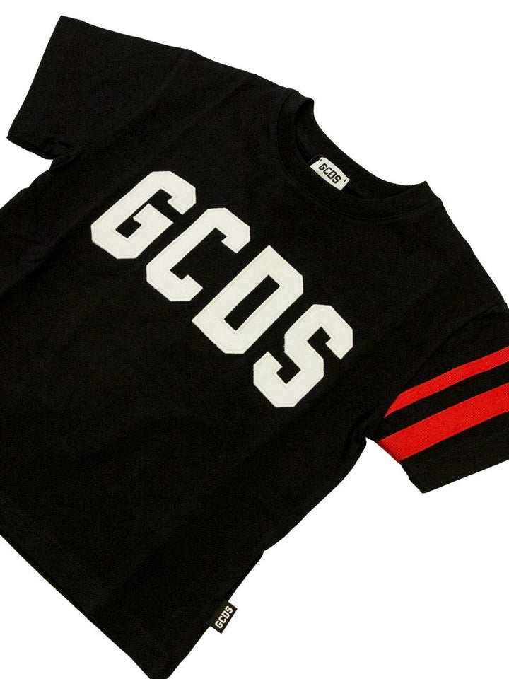 T-shirt nera per bambino Z0UJQC592J105 999R Gcds Kids 