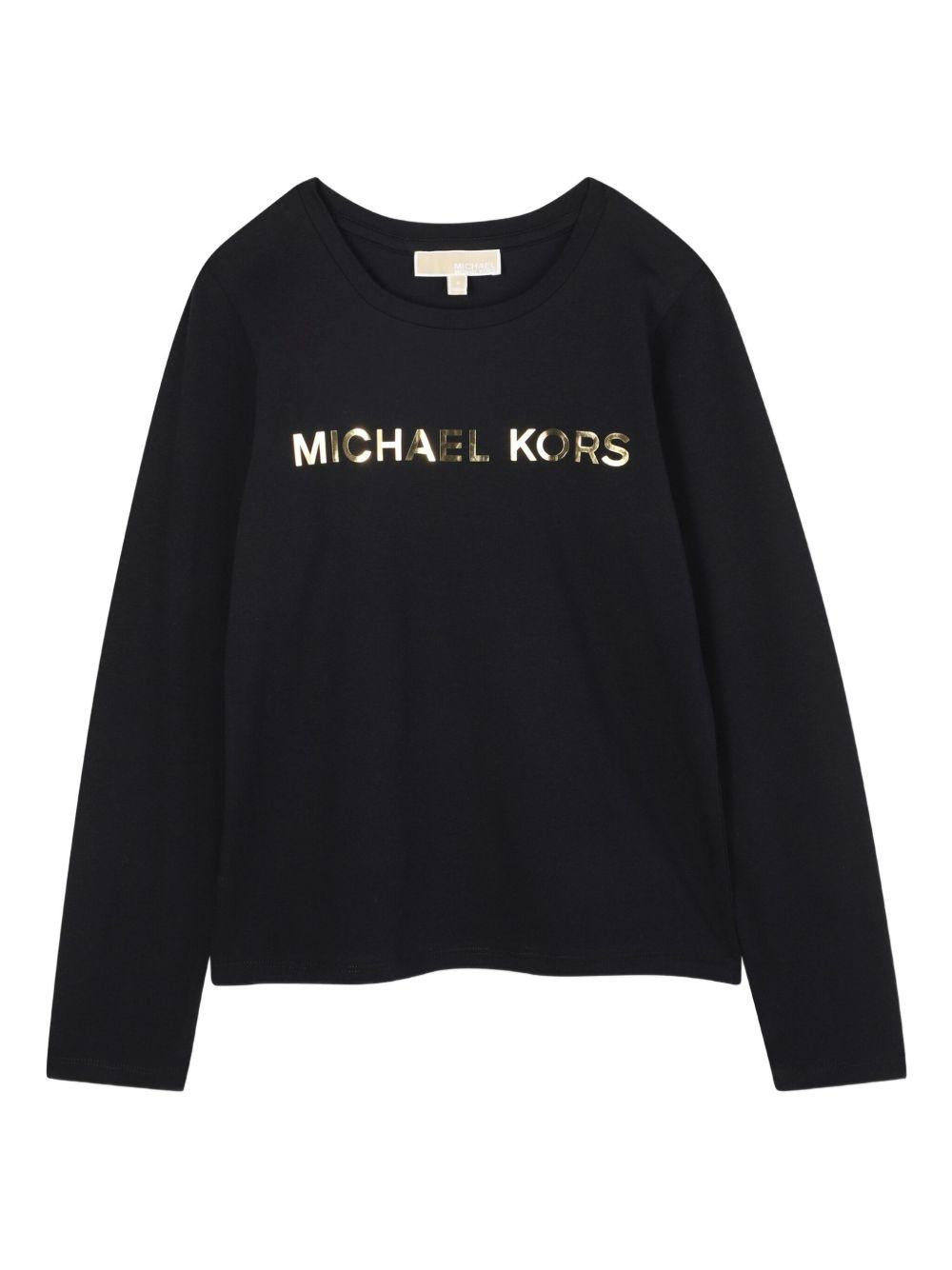 T-shirt nera per bambina R30488 09B Michael Kors Kids 