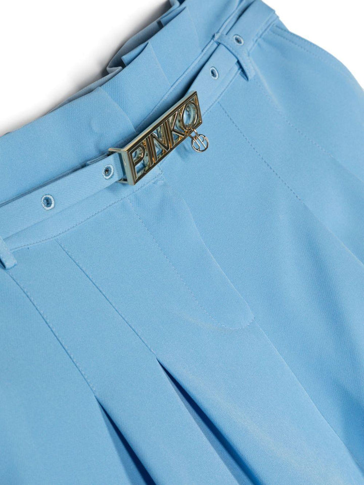 Blue Bermuda shorts for girls with logo