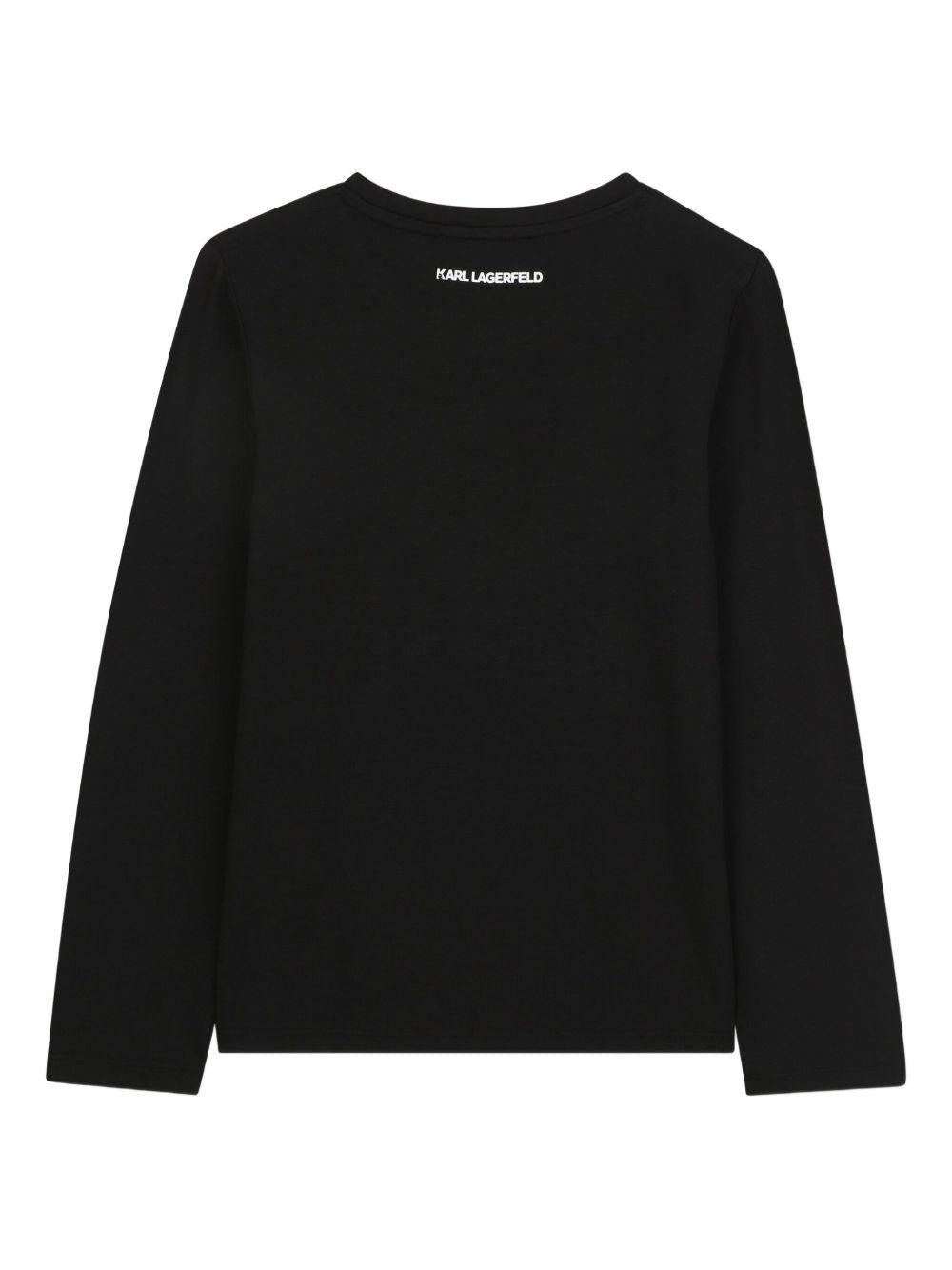T-shirt nero per bambino Z30940 09B Karl Lagerfeld Kids 
