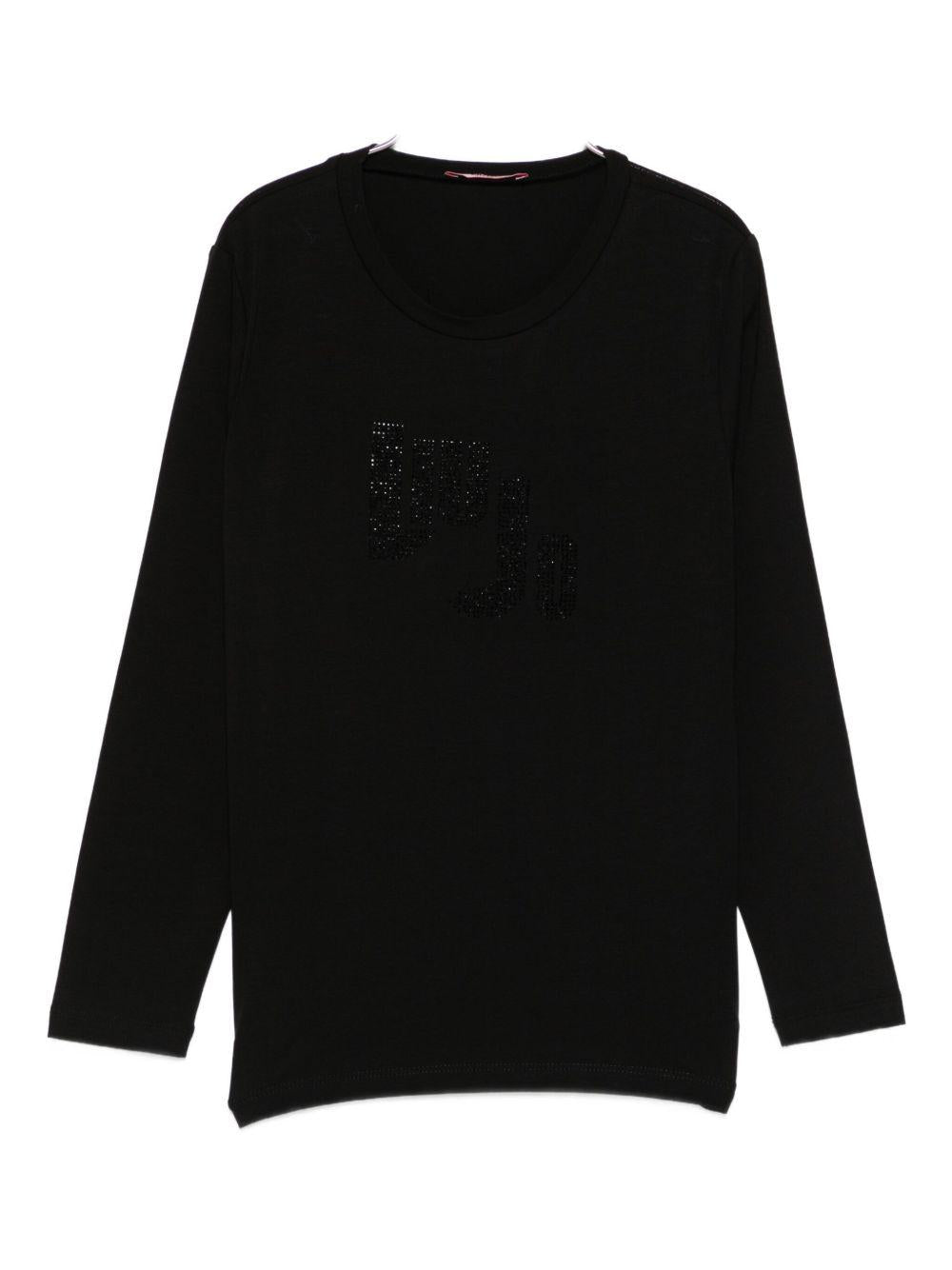 T-shirt nera per bambina GF5080J0088 22222 Liu Jo 