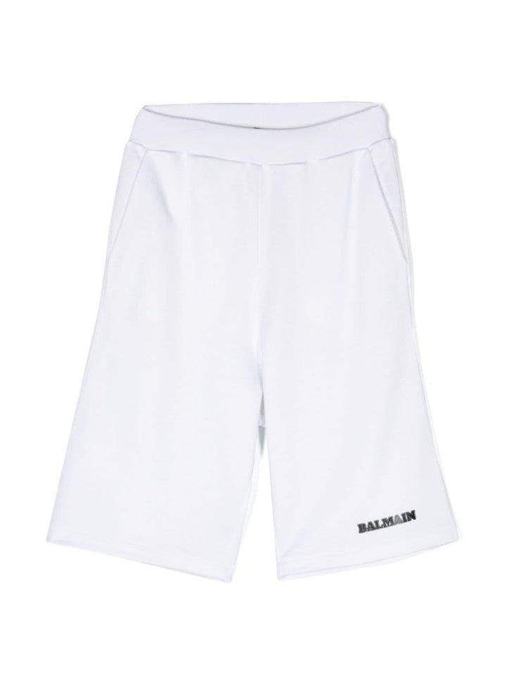 Bermuda bianca per bambino con logo