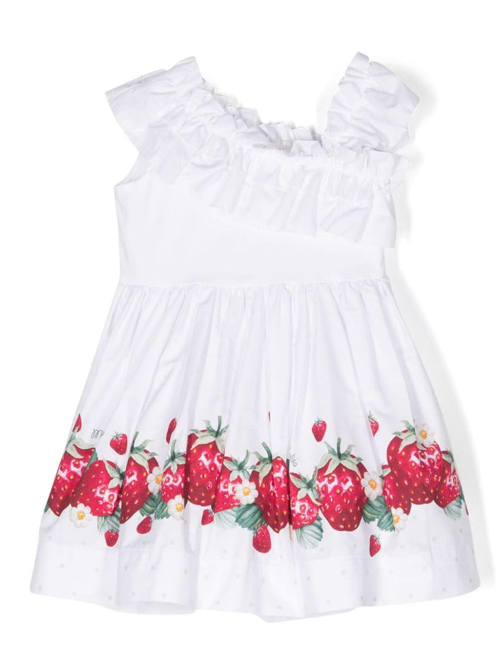 Abito bianco per bambina con stampa