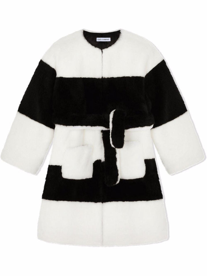 Cappotto bianco e nero per bambina