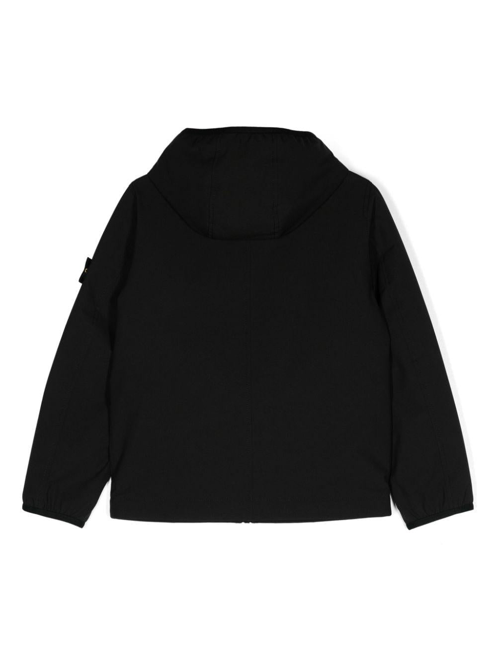 Waterproof jacket for children in black nylon