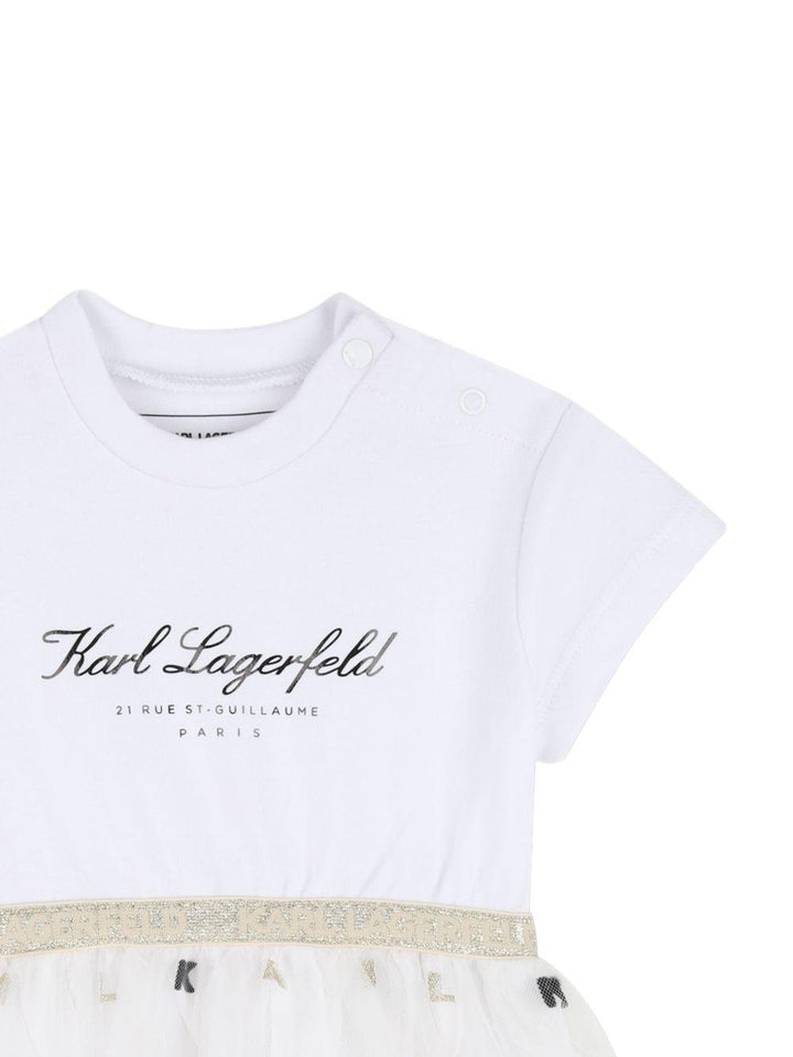 Abito bianco/nero/oro per neonata Z31043 N01 Karl Lagerfeld Kids 