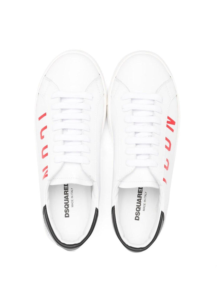 Sneakers bianche per bambino con stampa ICON 75762 2 Dsquared2 Kids 