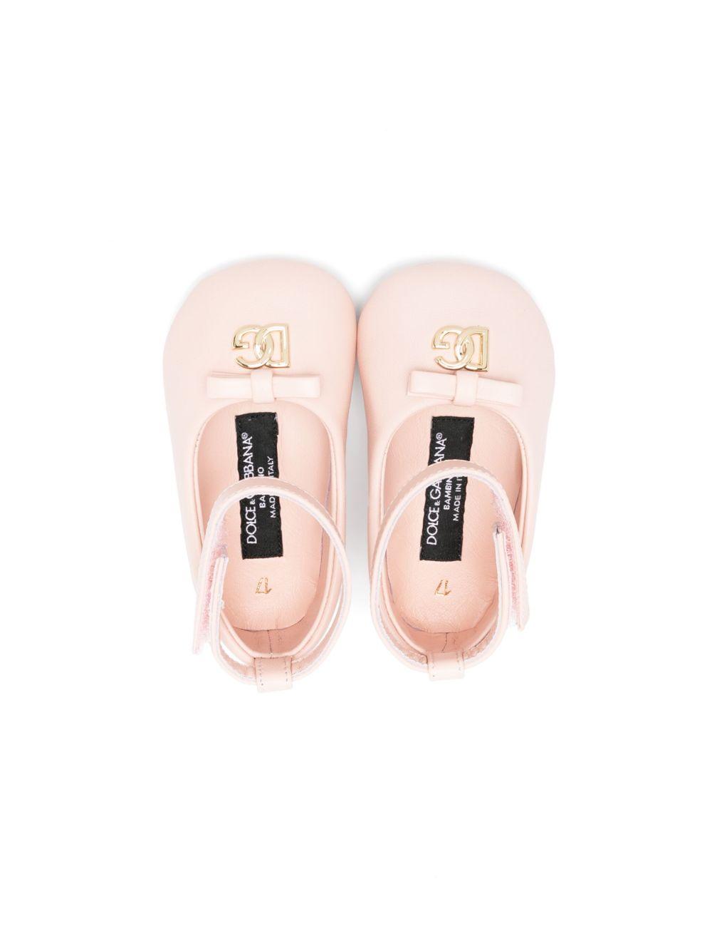 Ballerine rosa chiaro per neonata DK0065AB793 80400 Dolce & Gabbana Kids 