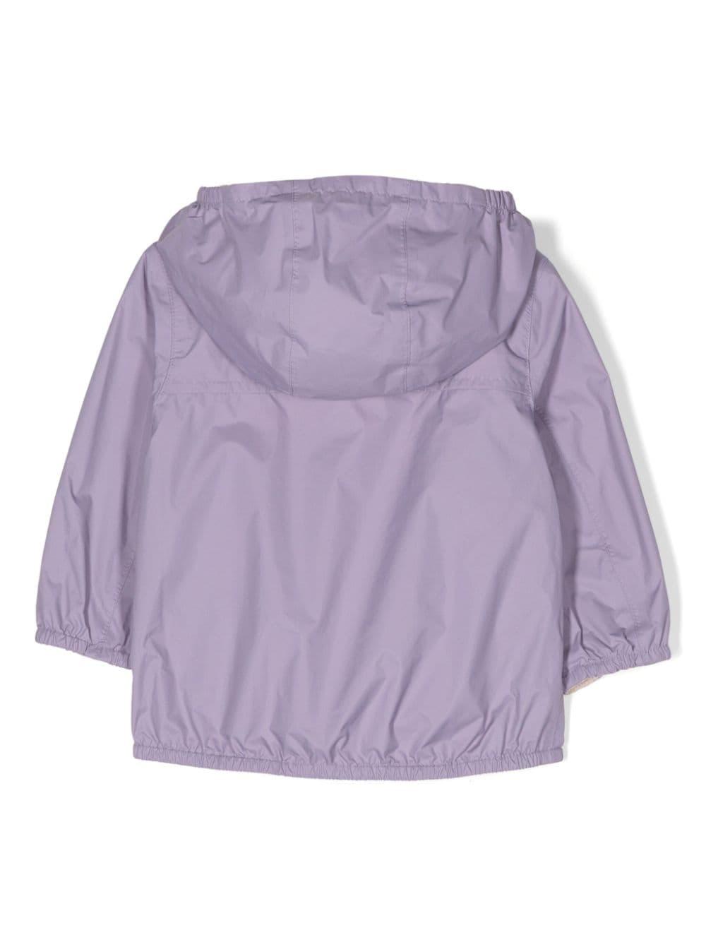 Giubbotto viola e rosa per neonata con logo