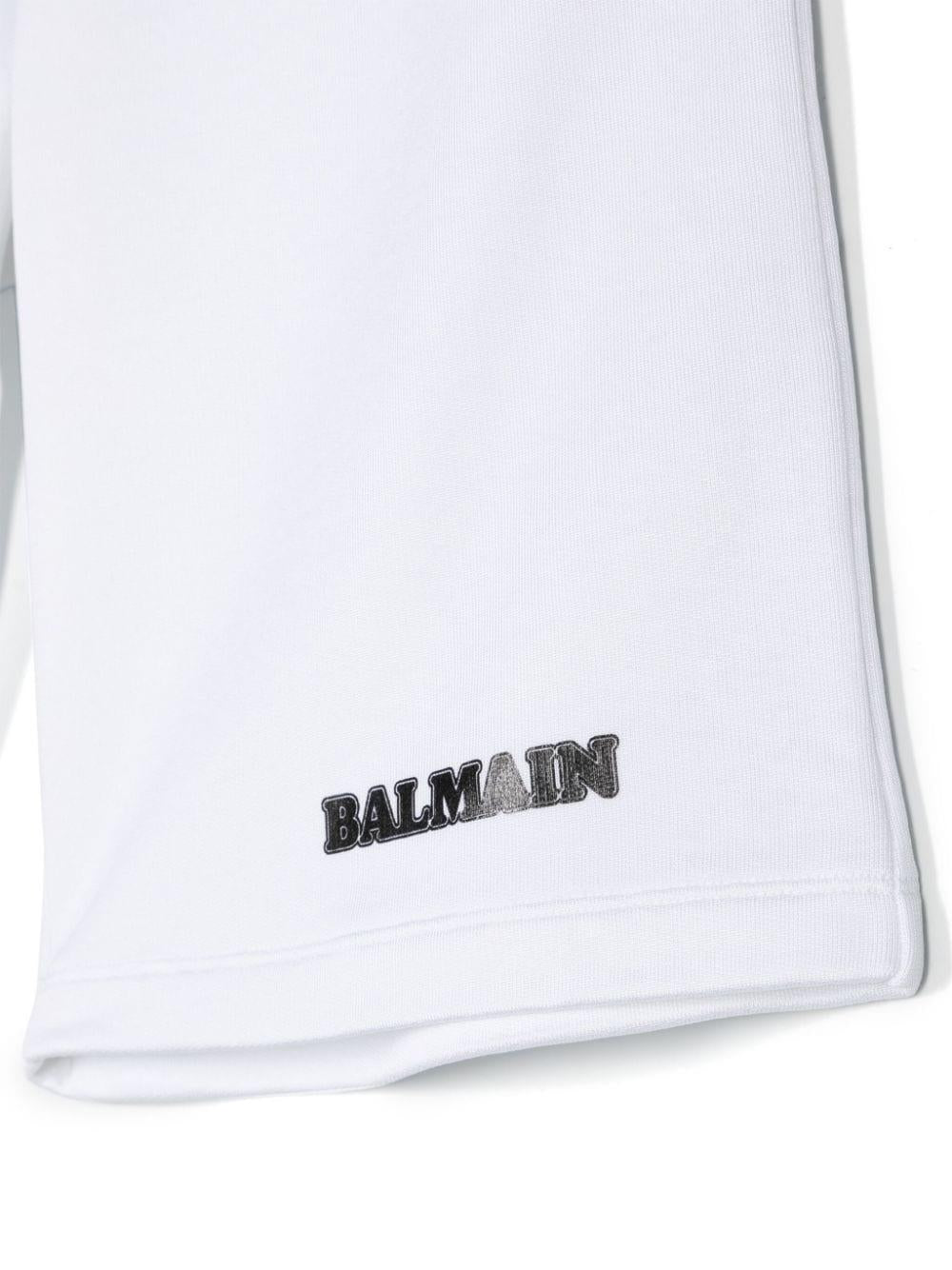 Bermuda bianca per bambino con logo