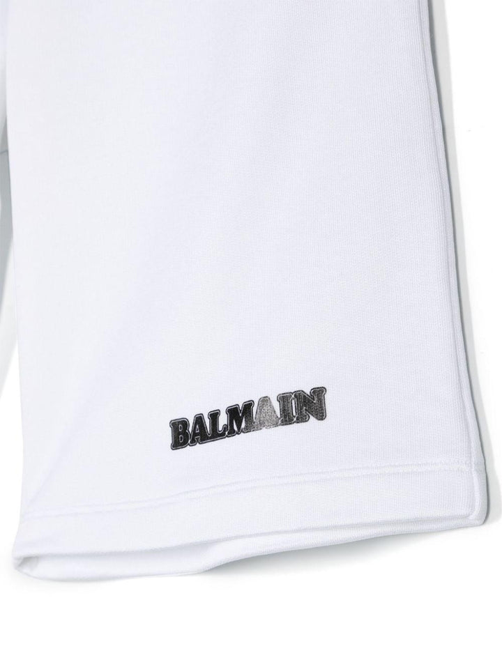 Bermuda bianca per bambino con logo