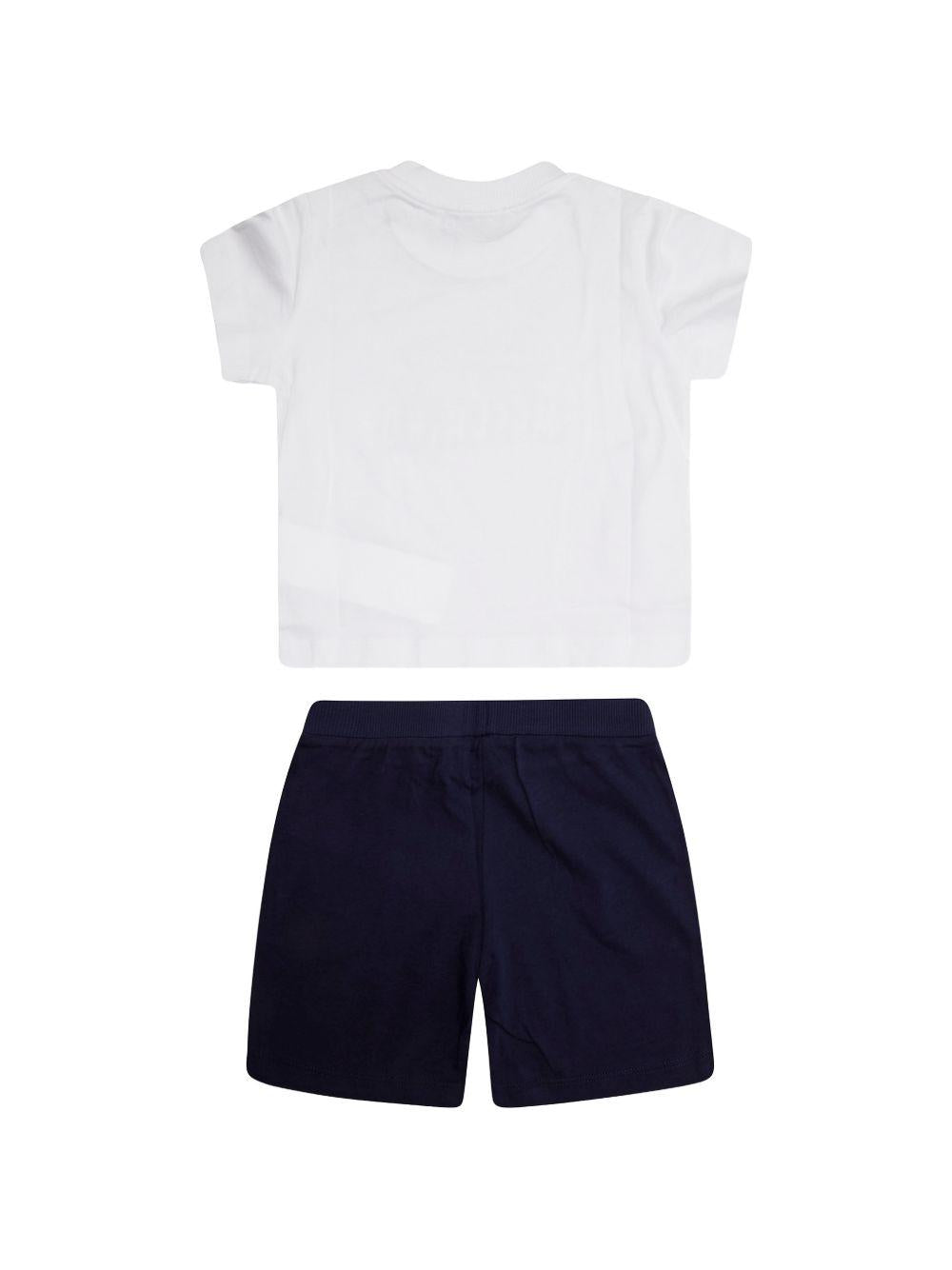 Completo bianco/blu navy per neonato MXG00MLAA17 83240 Moschino Kids 