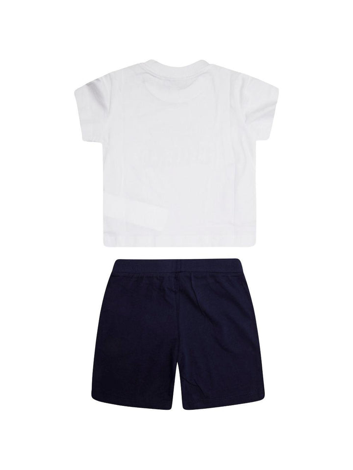 Completo bianco/blu navy per neonato MXG00MLAA17 83240 Moschino Kids 