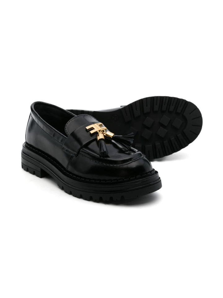 Scarpe nere per bambina con logo F4A4E01280406 999 Elisabetta Franchi Kids 