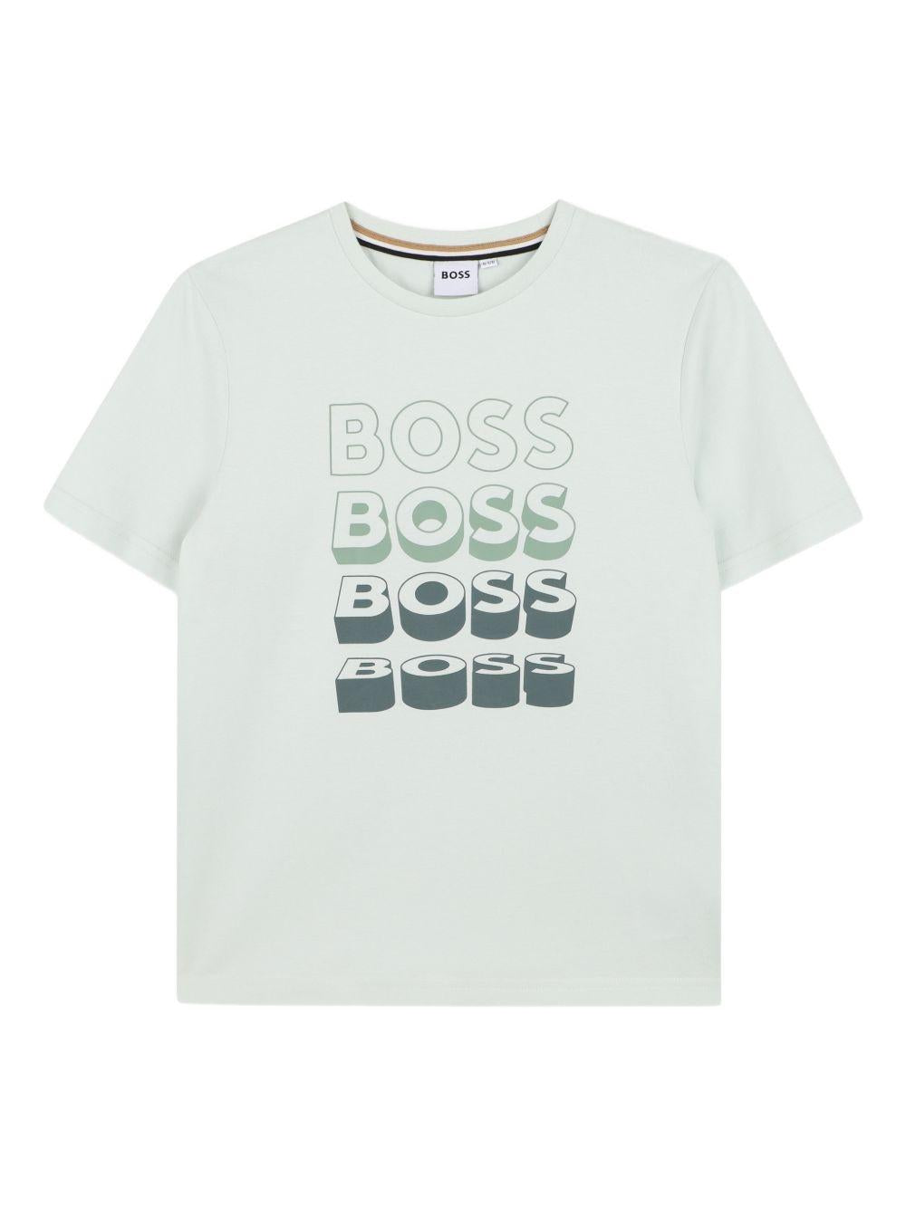 T-shirt verde chiaro per bambino J52982 73K Boss Kids 