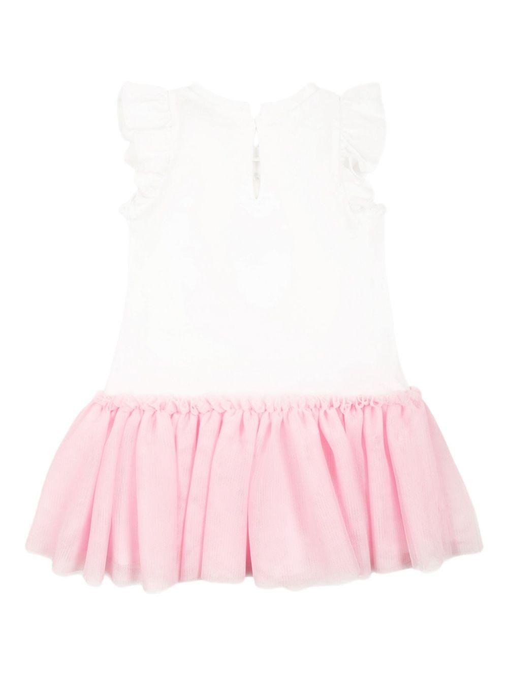 Abito bianco/rosa per neonata