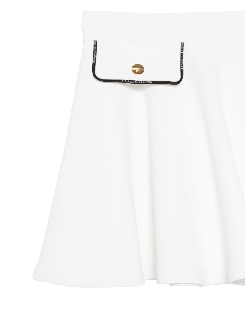 Gonna bianca per bambina EFGO2110GA022 0100 Elisabetta Franchi Kids 