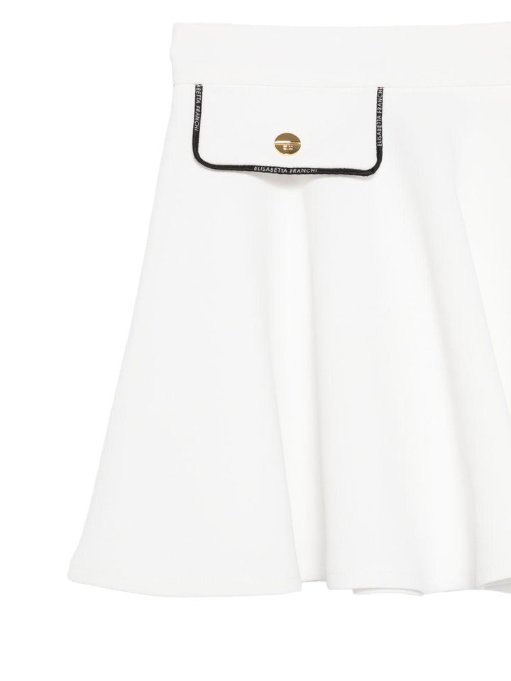 Gonna bianca per bambina EFGO2110GA022 0100 Elisabetta Franchi Kids 