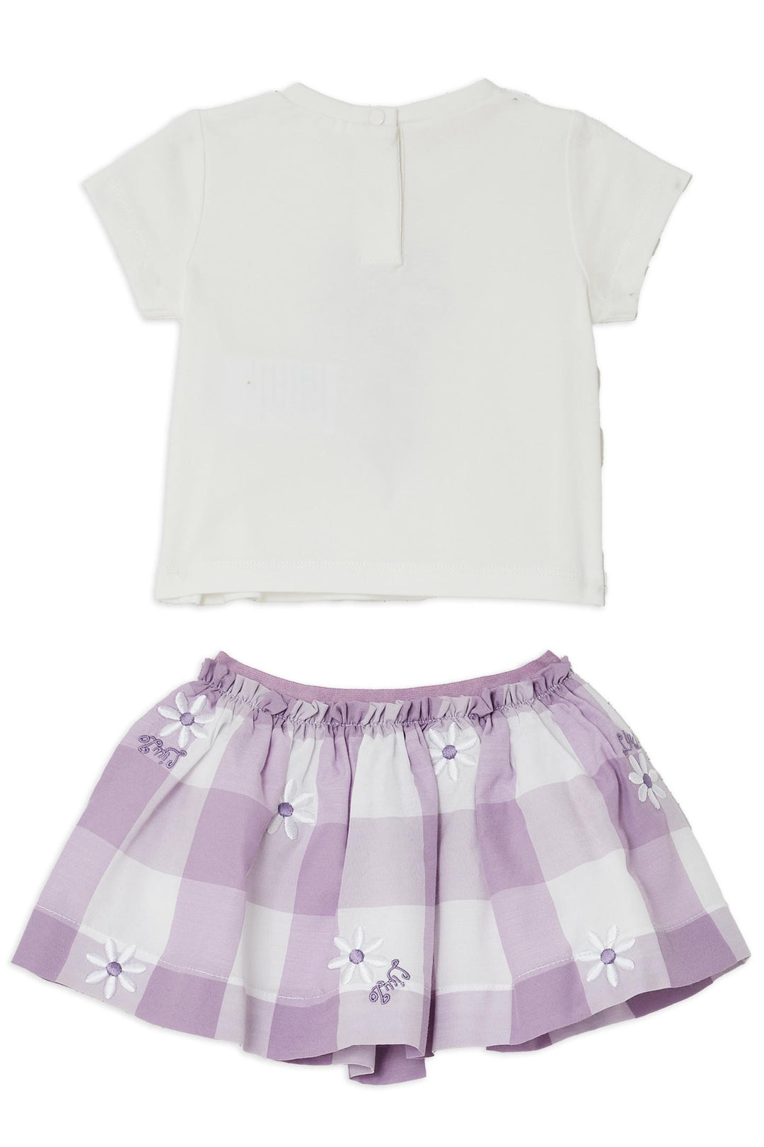 Completo bianco/viola per neonata