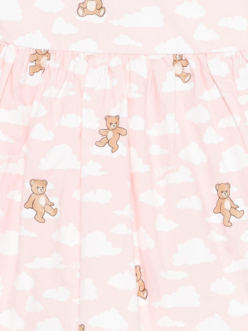 Abito bianco/rosa per neonata MDV0DNLLB61 83696 Moschino Kids 