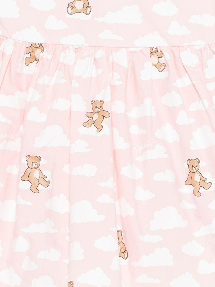Abito bianco/rosa per neonata MDV0DNLLB61 83696 Moschino Kids 