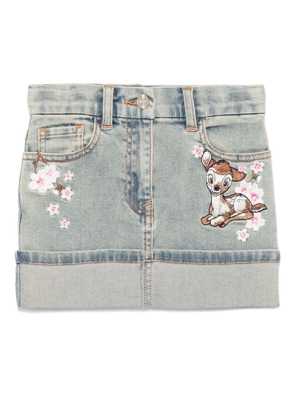 Gonna di jeans blu indaco per bambina 19E7035021 5503 Monnalisa Kids 