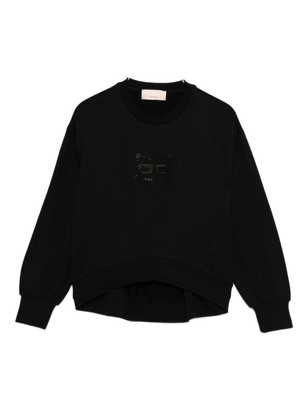 Felpa nera per bambina EFFE1580FF002 N000 Elisabetta Franchi Kids 