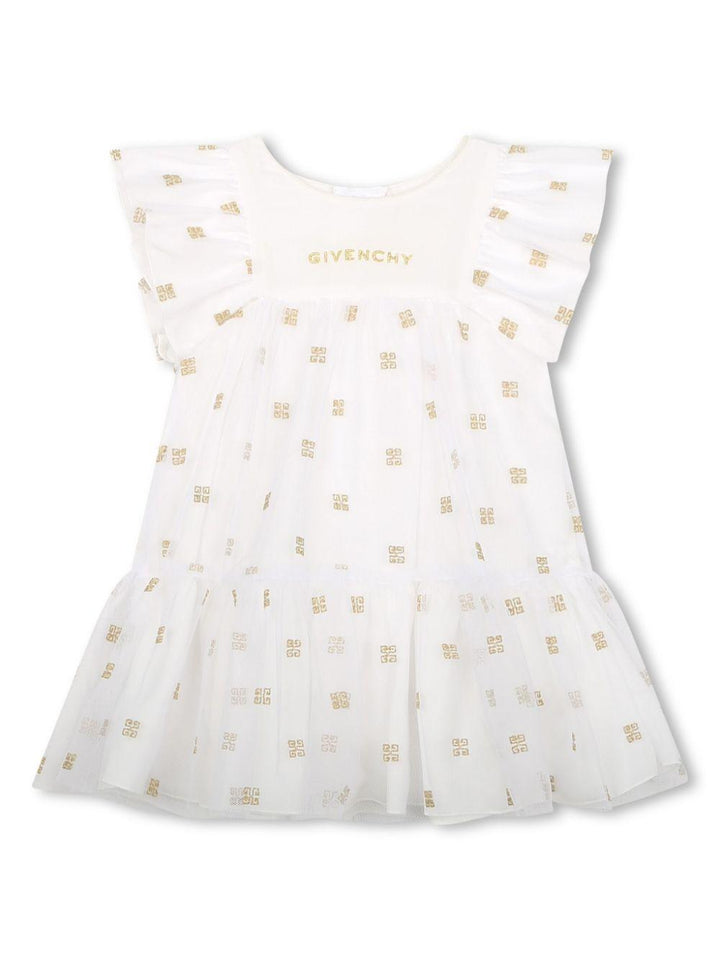 Abito bianco per neonata con logo