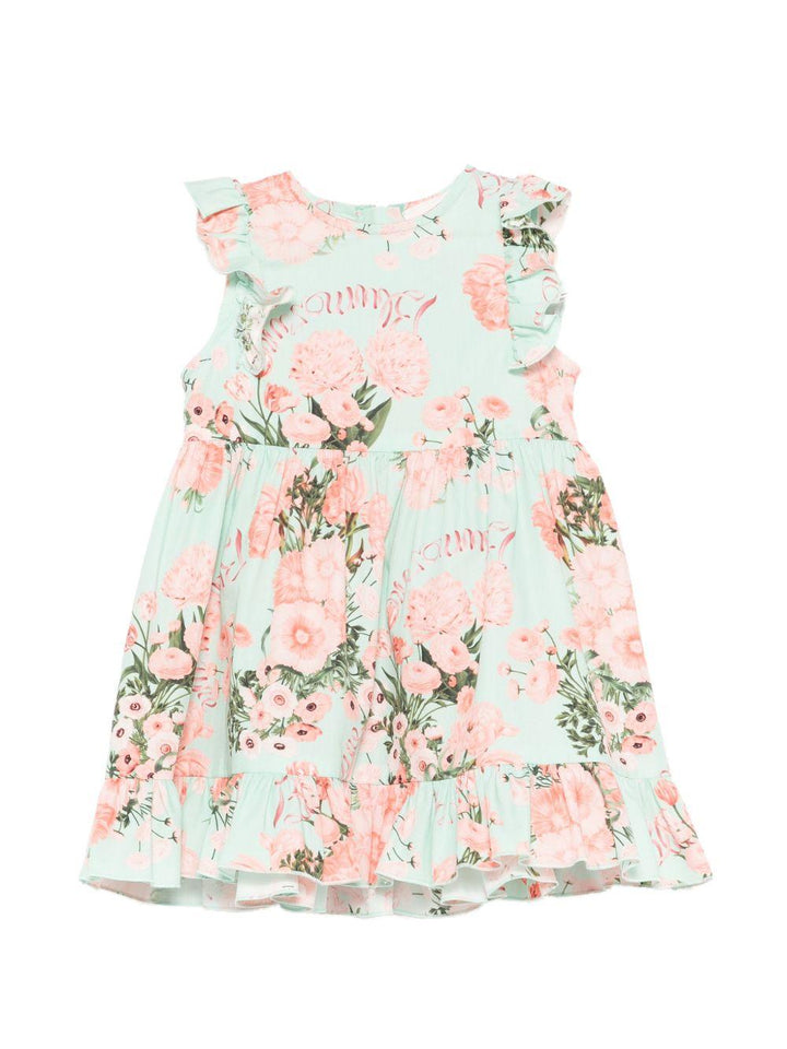 Abito verde/muticolor per neonata BGAB0350CAB07 D999 Miss Blumarine 