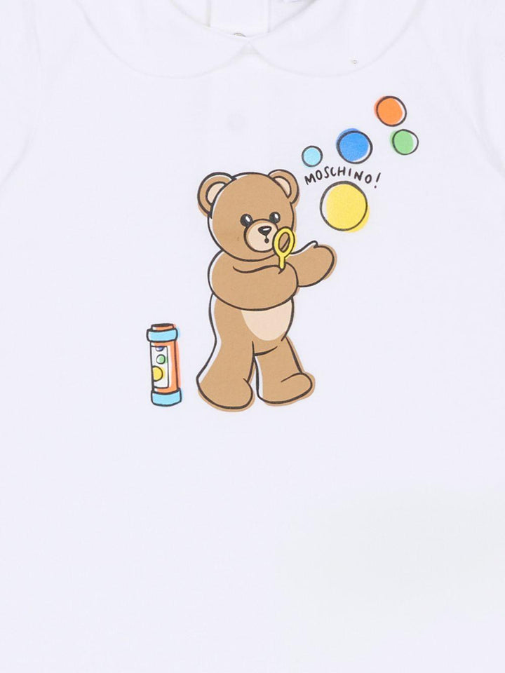 Tutina bianca per neonato MUT04MLAA03 10101 Moschino Kids 