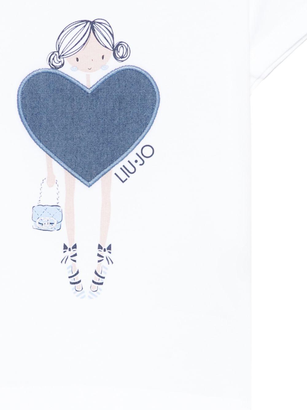 T-shirt bianca per bambina KA6118JS003 P9532 Liu Jo 