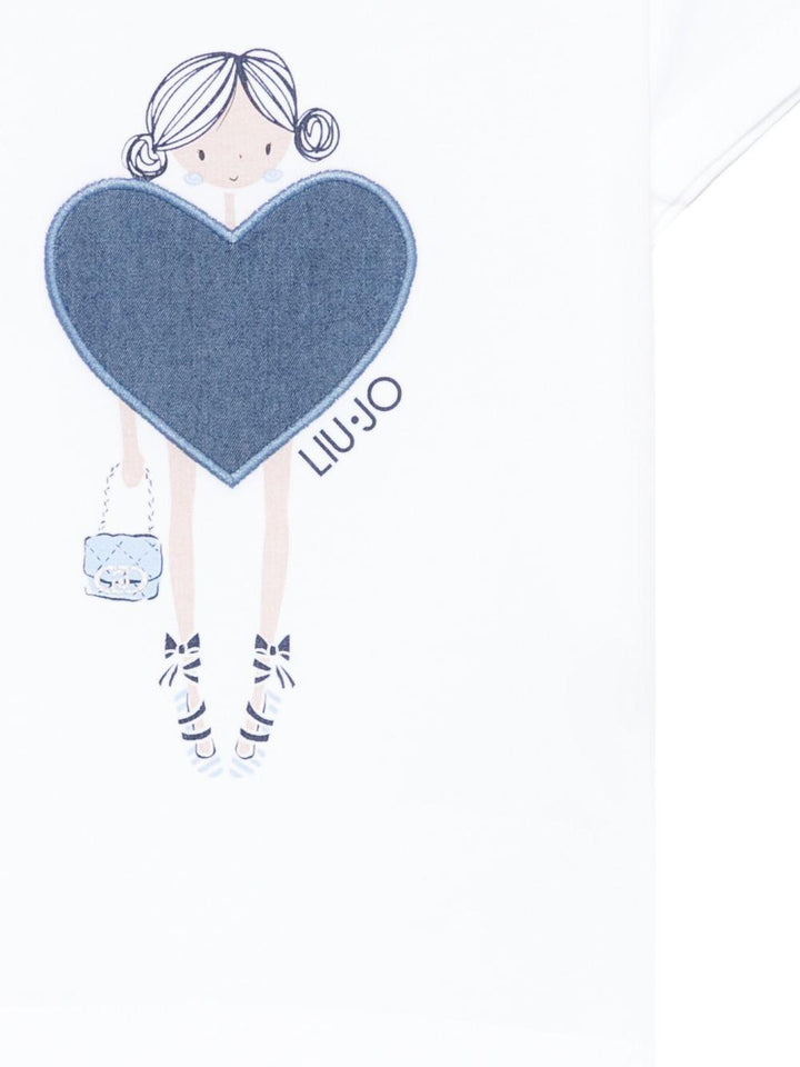 T-shirt bianca per bambina KA6118JS003 P9532 Liu Jo 