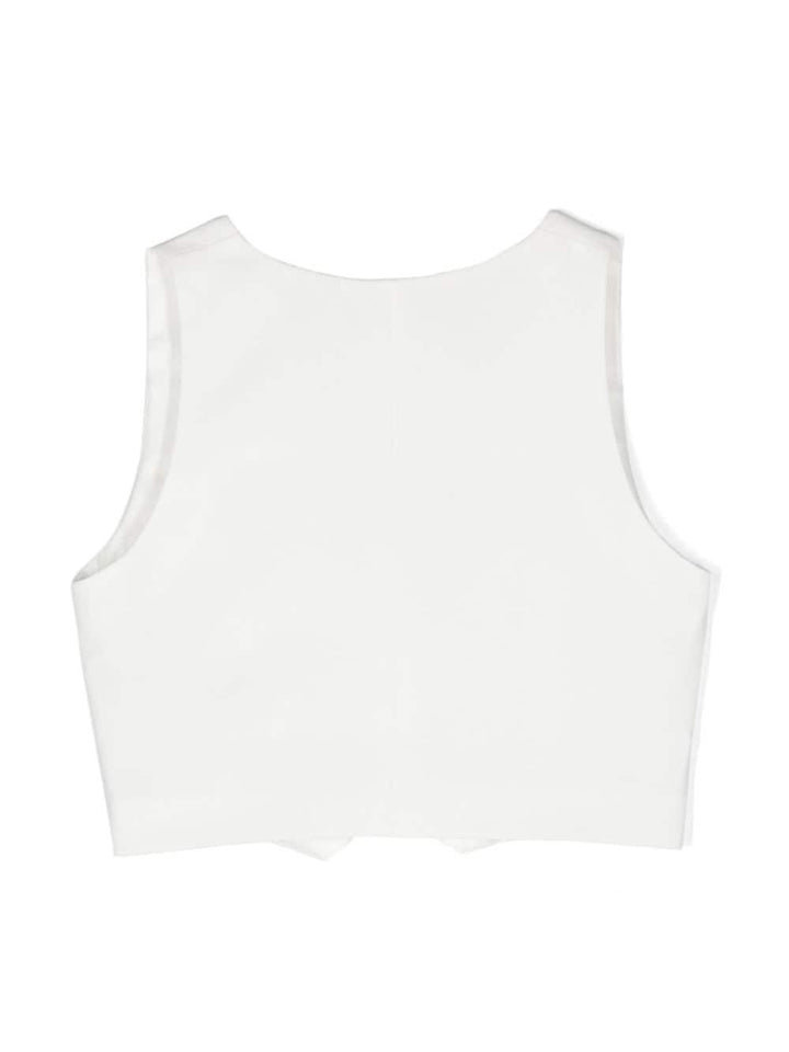 White vest for girls with logo plaque
