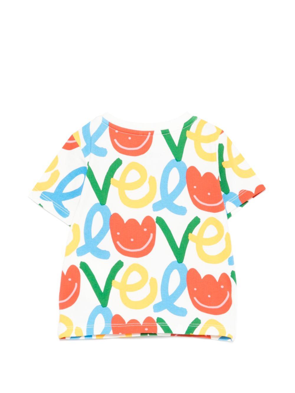 T-shirt bianca/multicolor per neonata TY8101Z3561 101MC Stella McCartney Kids 