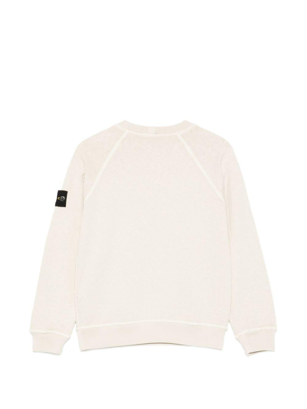 Felpa bianco sporco per bambino 66100012S0060 V0197 Stone Island Kids 