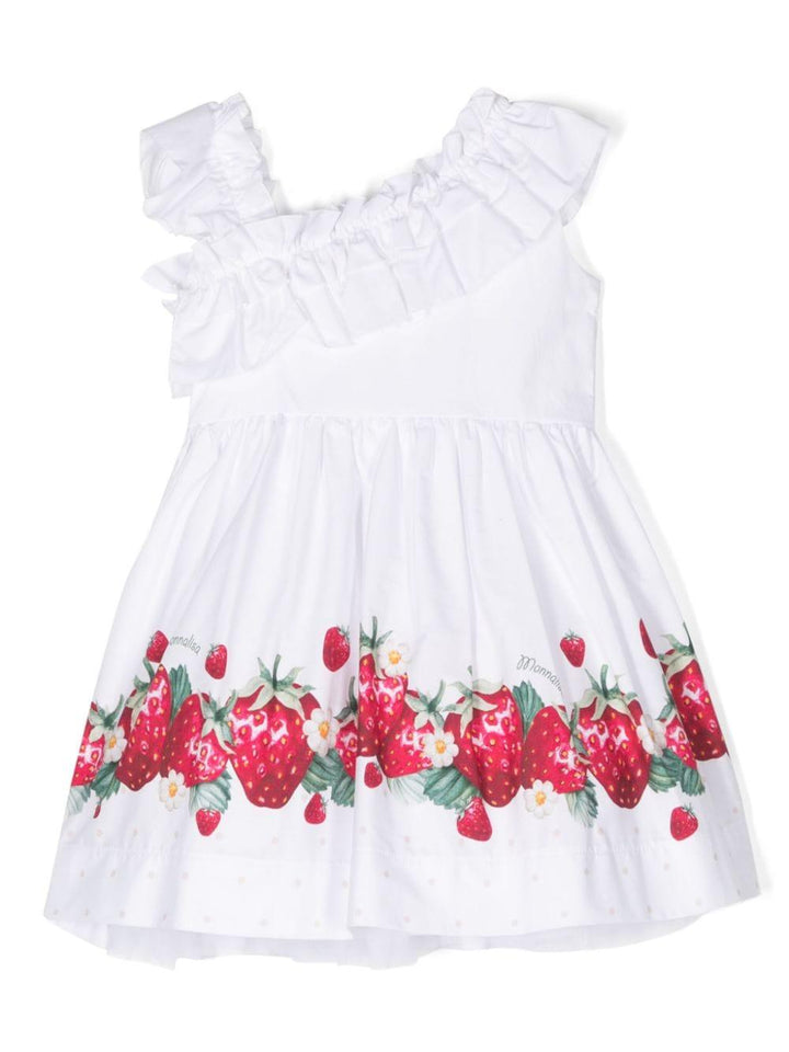 Abito bianco per bambina con stampa