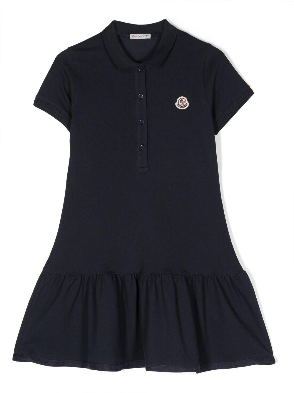 Abito blu navy per bambina con logo